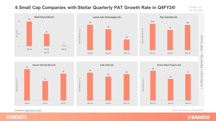 Below is the list of 6 small-cap companies that have reported stellar PAT growth in Q4FY24.